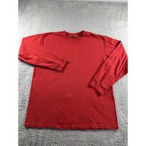 VINTAGE Nike Crewneck‎ Shirt Mens Large Red Long Sleeve Blank Essential Basic
